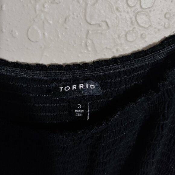 Torrid Black Smocked Top Mini Dress Plus Size 3X - Picture 3 of 8